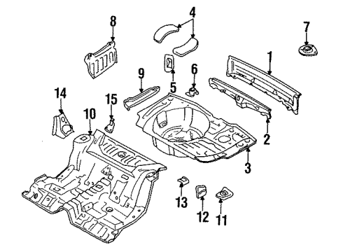 1990 Toyota Corolla Bracket, Rear Floor Heat Insulator Diagram for 58345-12040