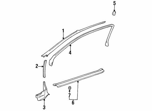 1994 Toyota Celica Interior Trim - Pillars, Rocker & Floor Diagram