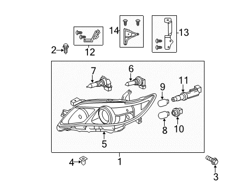 2010 Toyota Camry Cord, Headlamp Diagram for 81125-33700