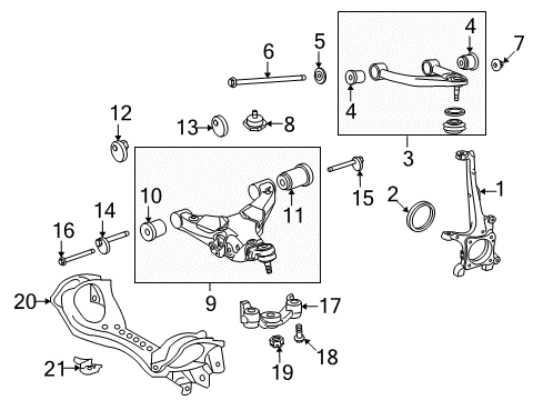 2016 Toyota Land Cruiser Cam Assembly, CAMBER Adj Diagram for 48190-0C020