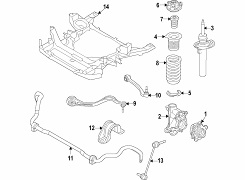 2021 Toyota GR Supra Front Suspension, Control Arm, Ride Control, Stabilizer Bar Diagram 1 - Thumbnail