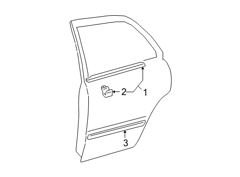 2006 Toyota Camry Exterior Trim - Rear Door Diagram 2 - Thumbnail