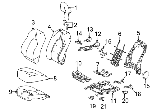 2021 Toyota Camry Cover Sub-Assembly, Fr S Diagram for 71073-0X340-C0