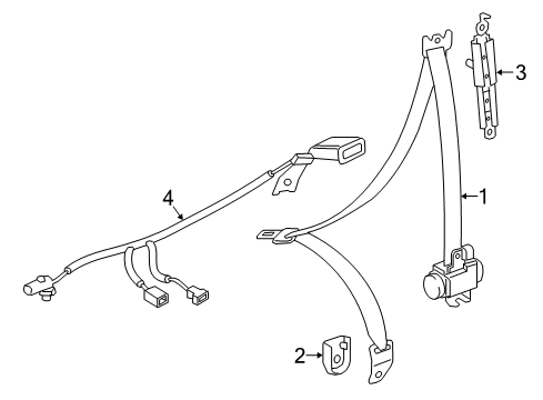 2021 Toyota Tacoma Front Seat Belts Diagram