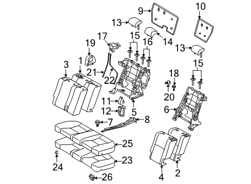 2009 Scion tC Rear Seat Back Cover, Left (For Separate Type) Diagram for 71078-21250-B3