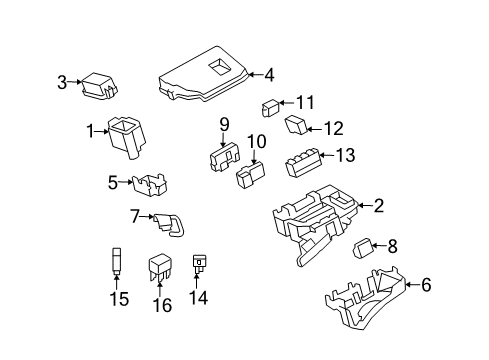 2010 Toyota Matrix Cover, Relay Block, Lower Diagram for 82663-12100