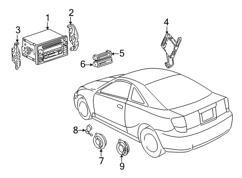 2003 Toyota Celica Speaker Assembly, Front Diagram for 86160-0W550