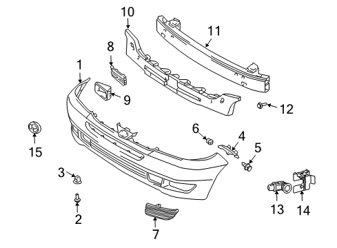 2004 Toyota Sienna Front Bumper Emblem Diagram for 75314-AE010