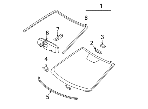 2009 Toyota Camry Glass Sub-Assembly, Wind Diagram for 56101-06371