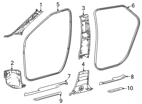 2019 Toyota Mirai Board, COWL Side Trim Diagram for 62111-62010-C0