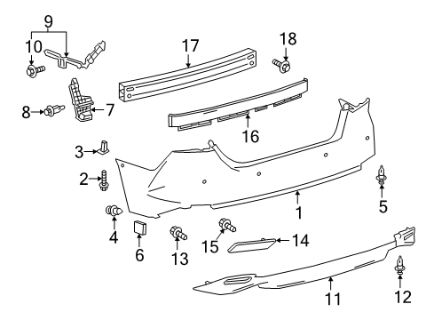 2022 Toyota Camry Bumper & Components - Rear Diagram 2 - Thumbnail