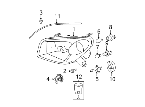 2005 Toyota RAV4 Headlamps Diagram