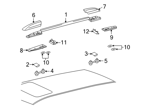 2008 Toyota Highlander Luggage Carrier Diagram 1 - Thumbnail