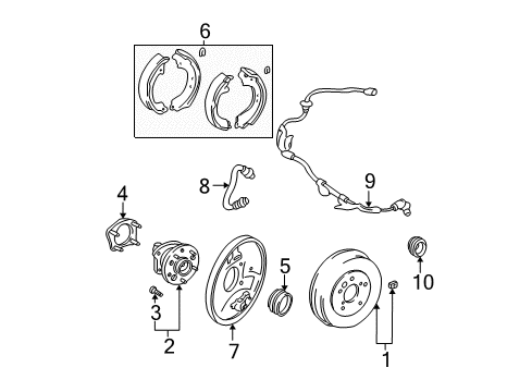 2002 Toyota RAV4 Retainer, Rear Axle Bearing, Outer, LH Diagram for 42406-42010