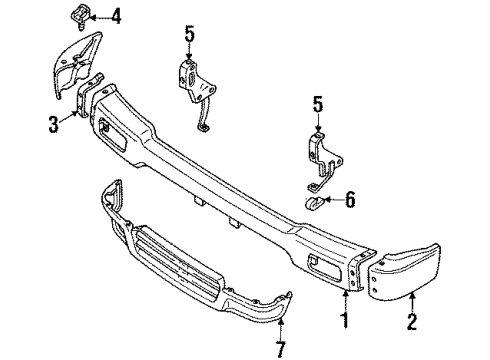 1991 Toyota 4Runner Front Bumper Diagram