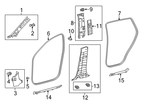 2018 Toyota RAV4 WEATHERSTRIP, Rear Door Opening Trim Diagram for 62331-42090