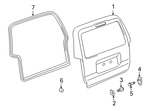 2006 Toyota 4Runner Gate & Hardware Diagram