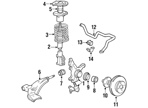 1988 Toyota Corolla Front Brakes Diagram 2 - Thumbnail