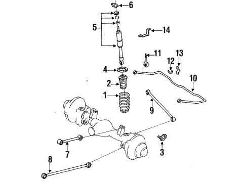 1991 Toyota Land Cruiser Shocks & Components - Rear Diagram