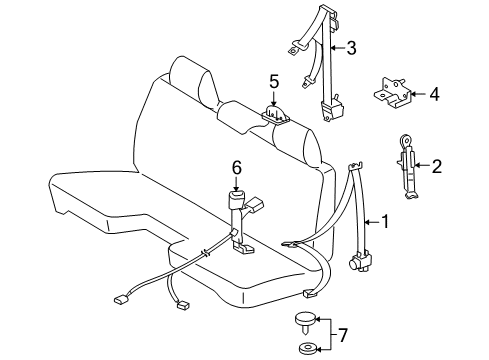 2005 Toyota Tacoma Belt Assy, Front Seat Inner, RH Diagram for 73230-04151-B0