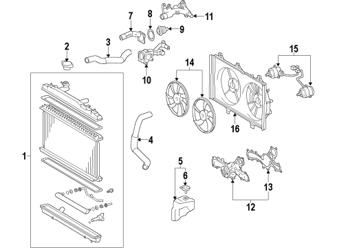 2012 Toyota Avalon Computer, Cooling Fan Diagram for 89257-30060