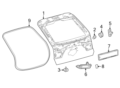 2023 Toyota bZ4X Gate & Hardware Diagram