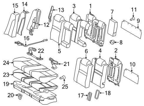 2017 Toyota Camry Rear Seat Cushion Cover (For Bench Type) Diagram for 71075-06M70-B0