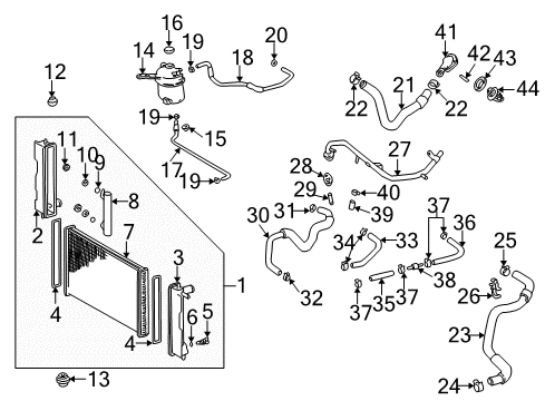 2001 Toyota Celica Support, Radiator, Lower Diagram for 16535-03050