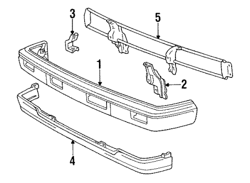 1986 Toyota Pickup Front Bumper Diagram 1 - Thumbnail