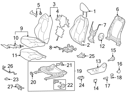 2023 Toyota GR Corolla COVER SUB-ASSY, FR S Diagram for 71072-1AG80-C2