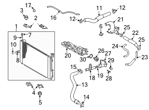 2007 Toyota Highlander Support Sub-Assembly, Ra Diagram for 16505-20100