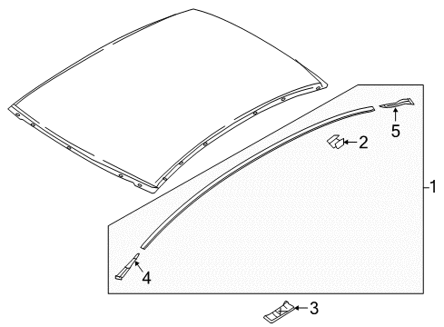 2017 Toyota Yaris iA Exterior Trim - Roof Diagram