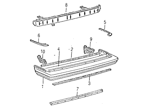 1985 Toyota Cressida Cover, Rear Bumper, L Diagram for 52159-22921