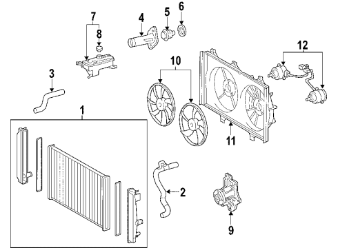 2007 Toyota RAV4 Hose, Radiator Diagram for 16571-28250