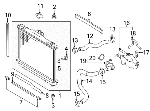 2017 Toyota Avalon Radiator & Components Diagram 1 - Thumbnail