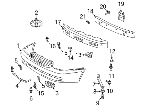 2002 Toyota Corolla Cover, Driver Side Diagram for 52128-02010