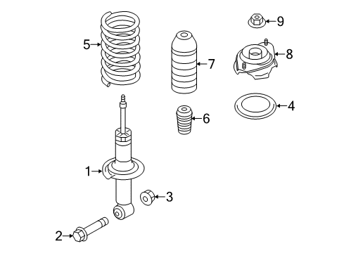 2014 Scion FR-S Strut Bolt Diagram for SU003-02803