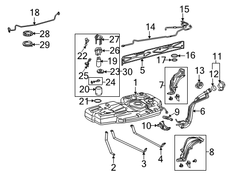 2004 Toyota Sienna Insulator, Fuel Tank Heat Diagram for 77697-08011