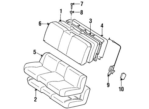 1998 Toyota Supra Rear Seat Components Diagram