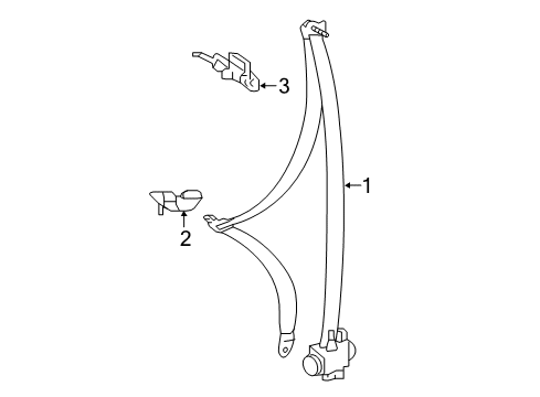 2021 Toyota Tacoma Rear Seat Belts Diagram 1 - Thumbnail