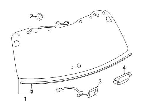 2010 Toyota Highlander Lift Gate - Glass & Hardware Diagram 1 - Thumbnail