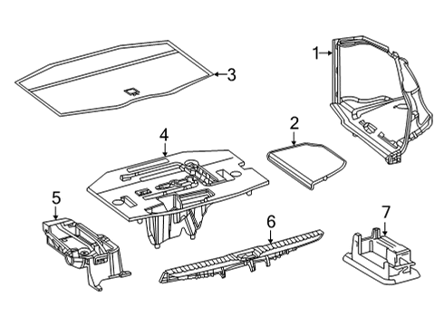 2021 Toyota Mirai Cover, Luggage COMPT Diagram for 64721-62030-C0