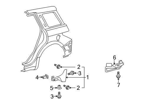 2005 Scion xA Exterior Trim - Quarter Panel Diagram