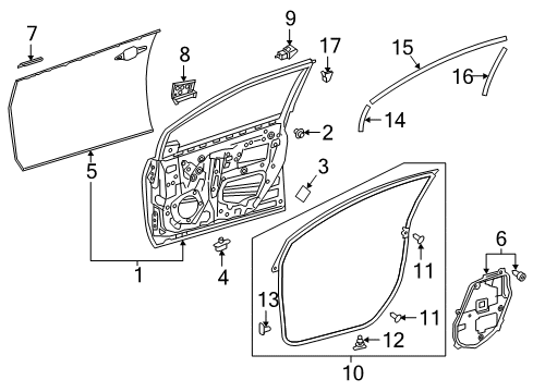 2022 Toyota Prius AWD-e Door & Components Diagram 1 - Thumbnail