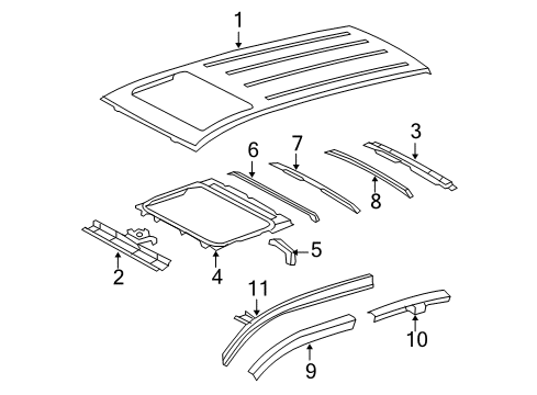 2009 Toyota RAV4 Roof & Components Diagram 1 - Thumbnail