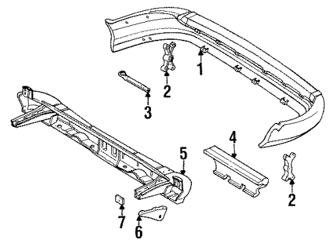 1991 Toyota Previa Reinforcement Diagram for 52023-95D01