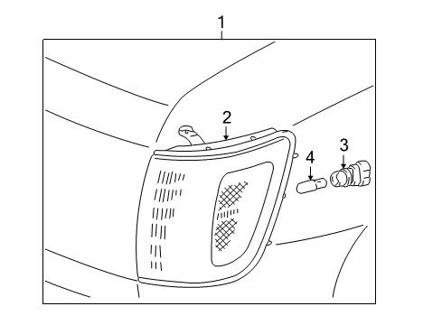 2001 Toyota 4Runner Lens, Parking & Clearance Lamp, LH Diagram for 81621-35340