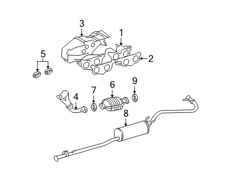 1996 Toyota Tacoma Exhaust Components Diagram 1 - Thumbnail