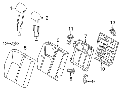 2019 Toyota C-HR Rear Seat Cover Sub-Assembly Diagram for 71077-F4231-C0