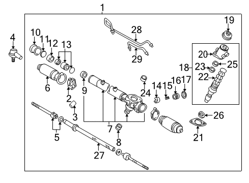 2001 Toyota Sienna Steering Column & Wheel, Steering Gear & Linkage Diagram 2 - Thumbnail